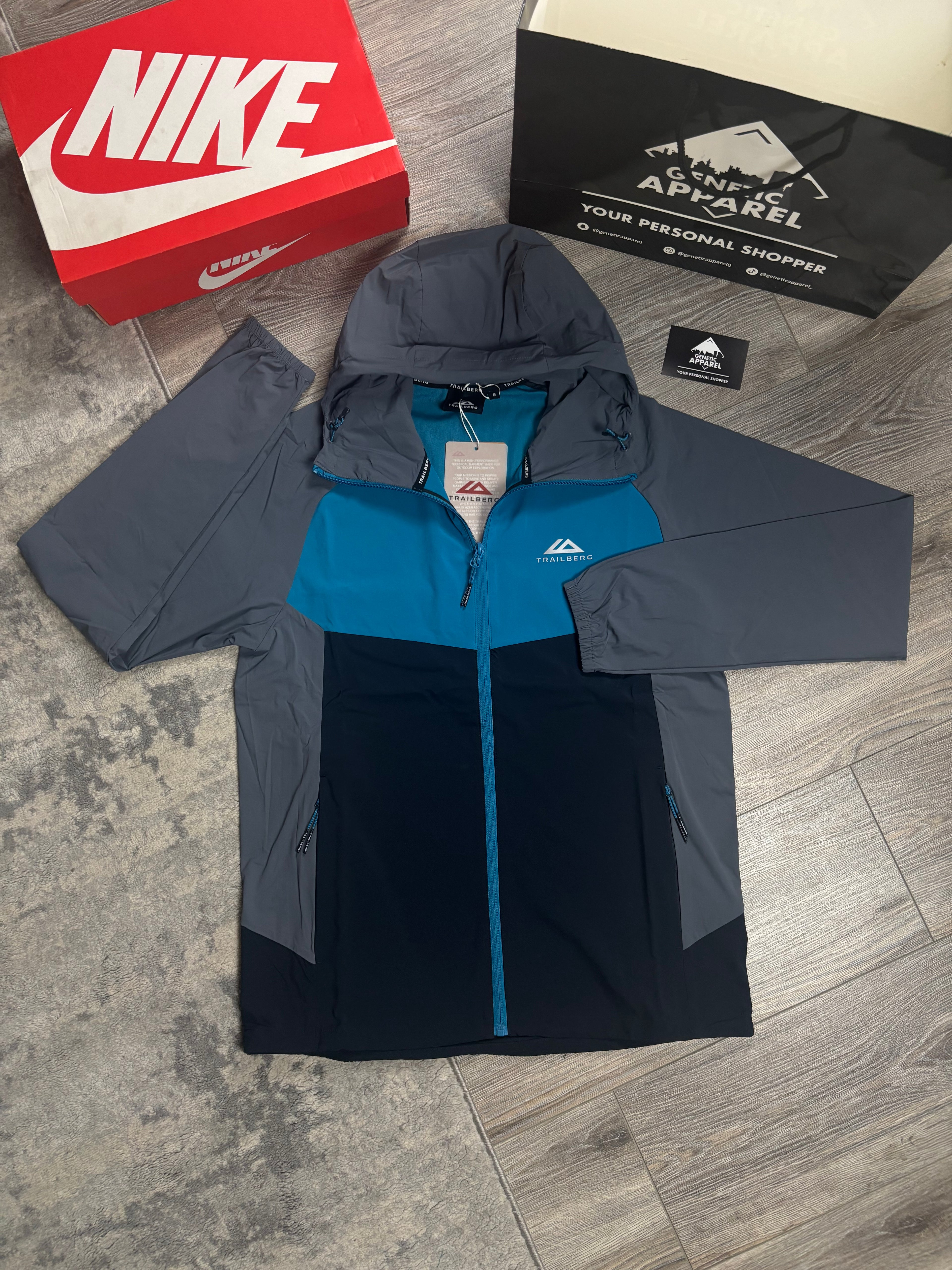 Trailberg Tech Triset Tracksuit - ‘Blue/Navy/Grey’