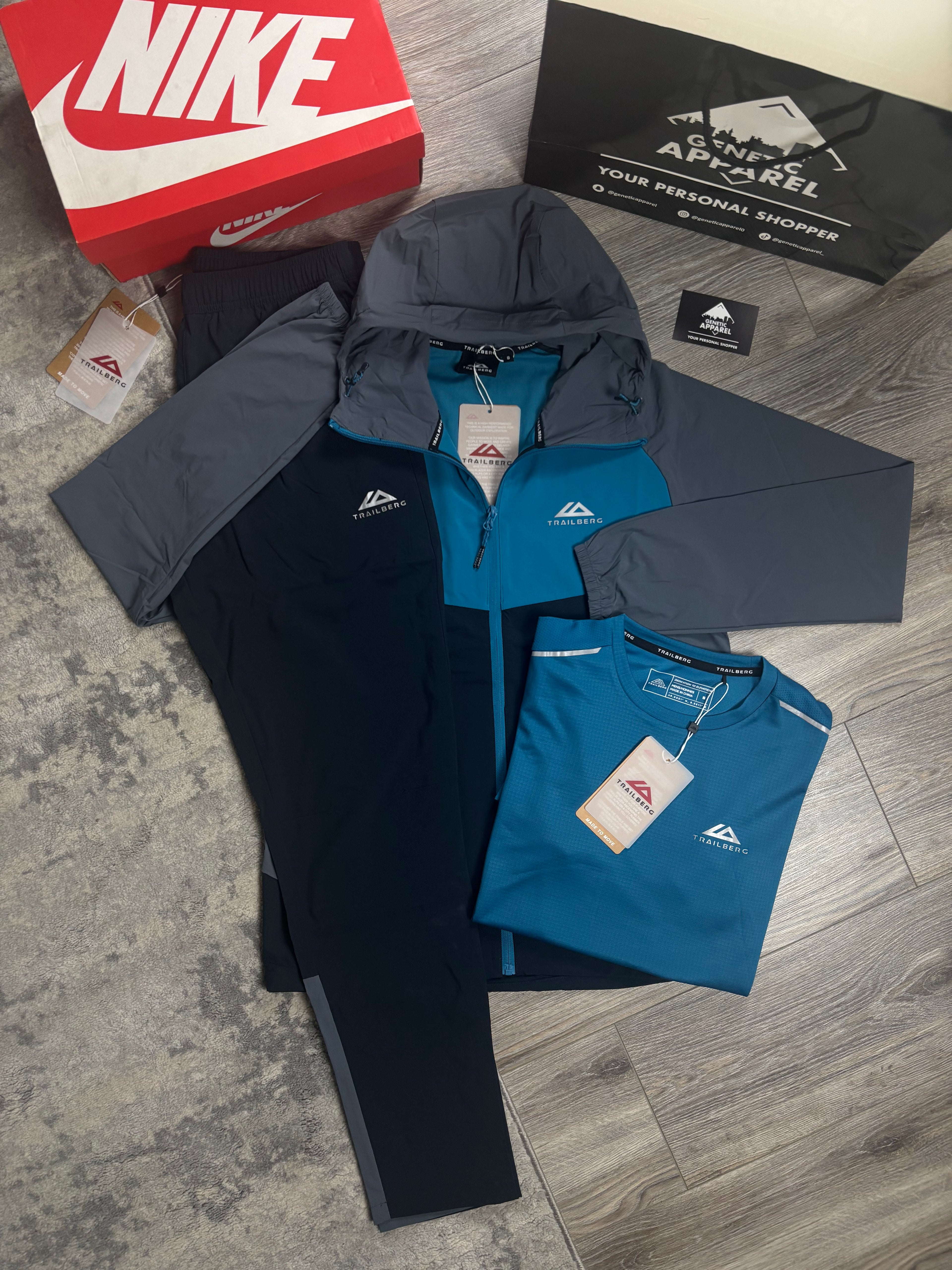 Trailberg Tech Triset Tracksuit - ‘Blue/Navy/Grey’