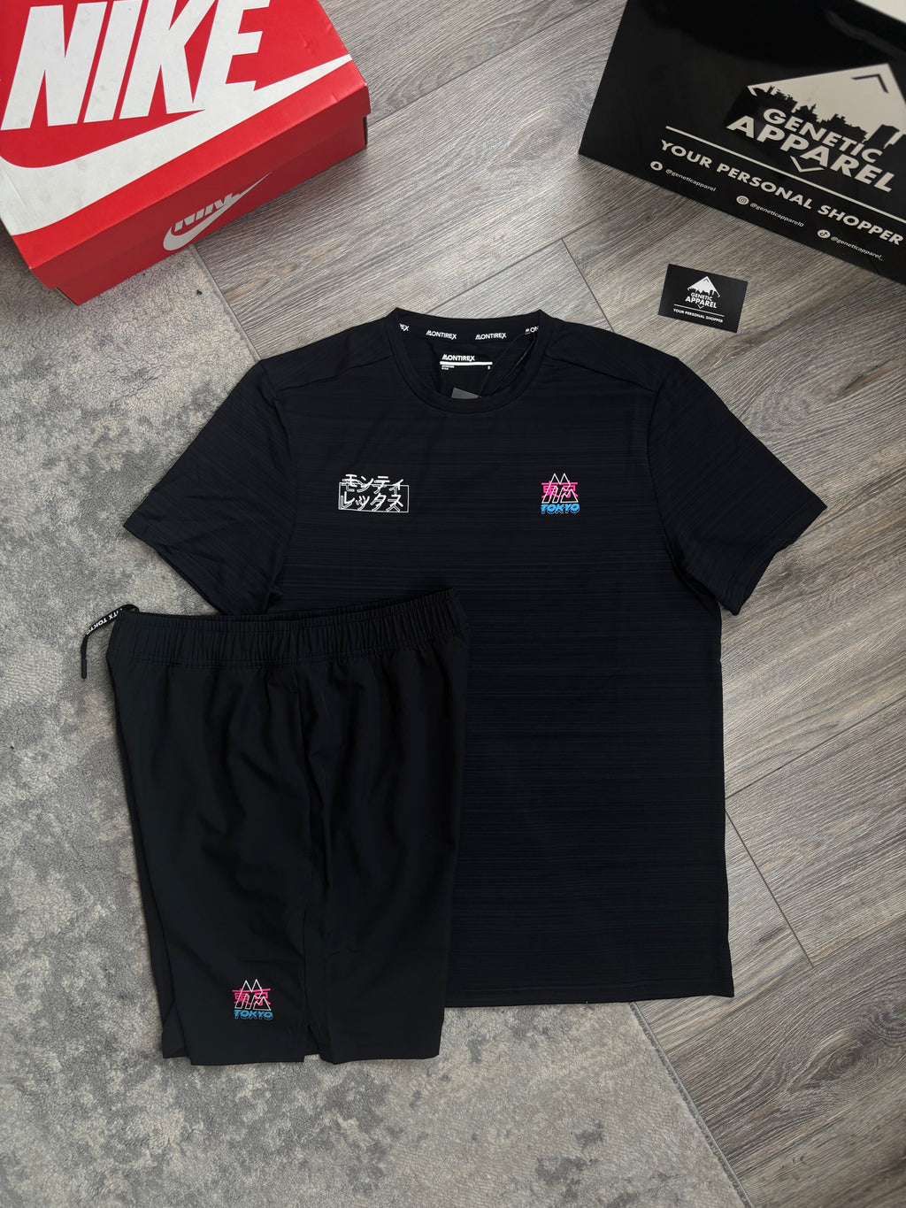 Montirex Jap Exclusive T-Shirt / Short Set - ‘Black/Pink’