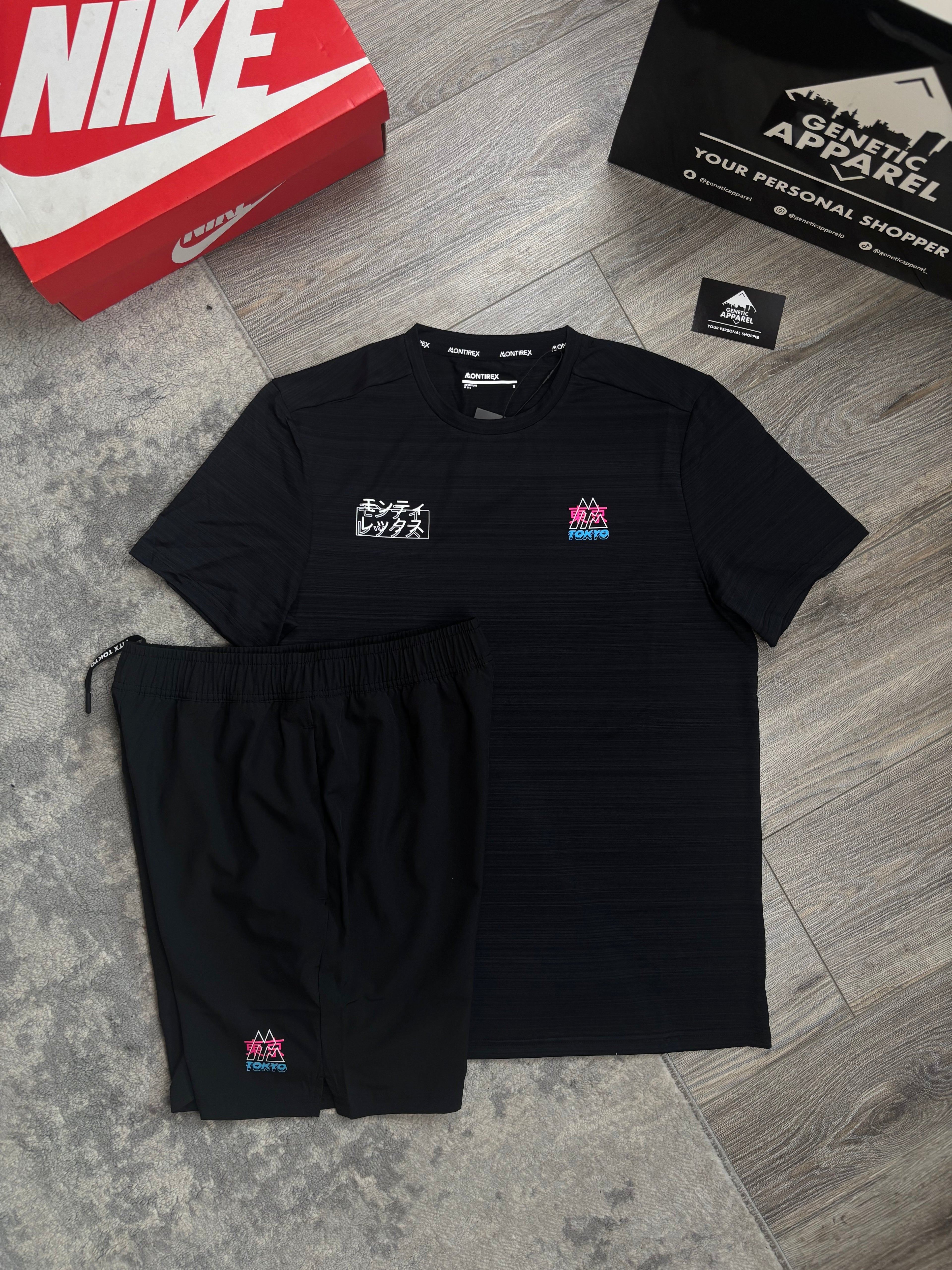 Montirex Jap Exclusive T-Shirt / Short Set - ‘Black/Pink’