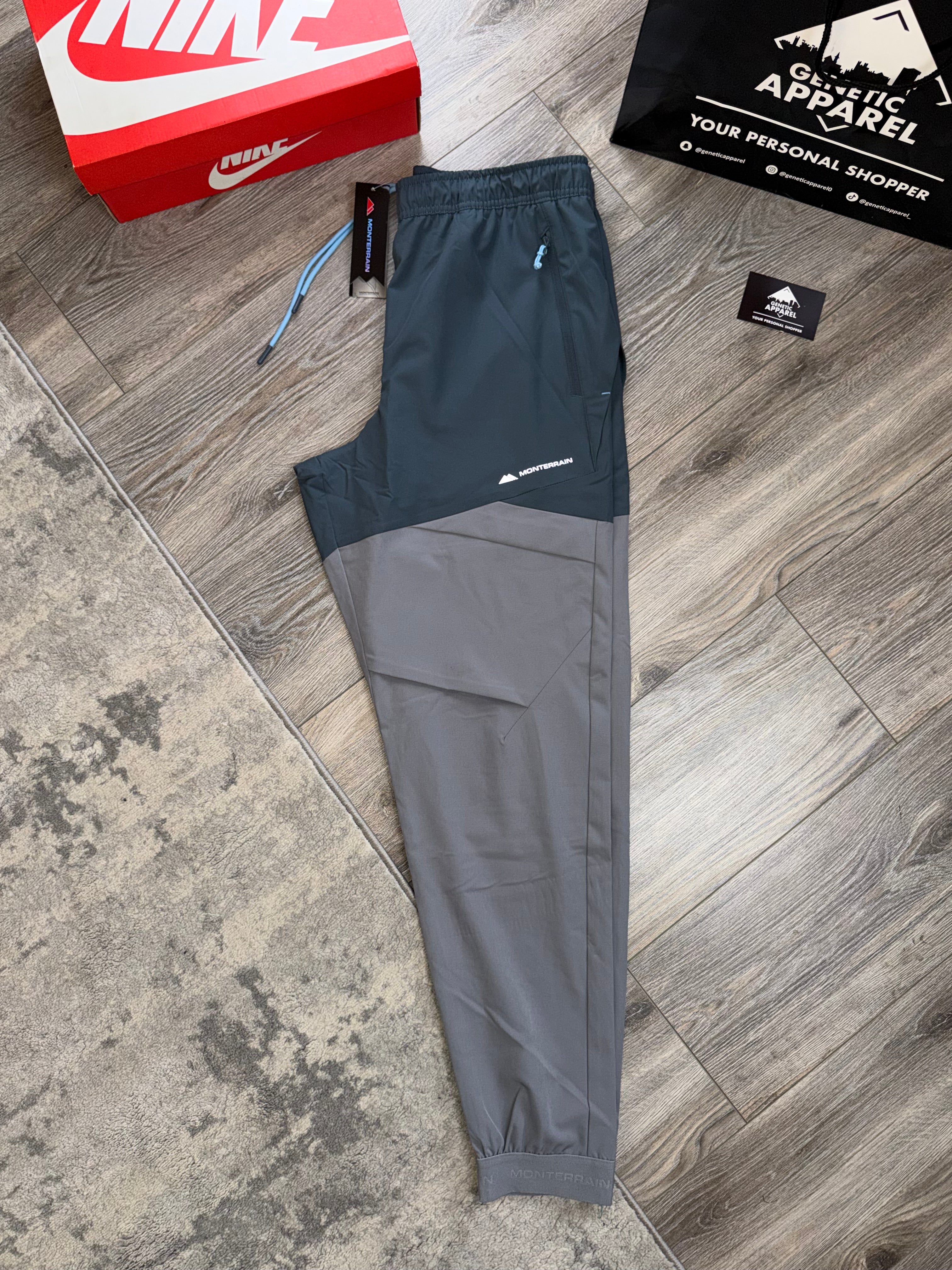 Monterrain Woven Tracksuit - ‘Grey / Baby Blue’