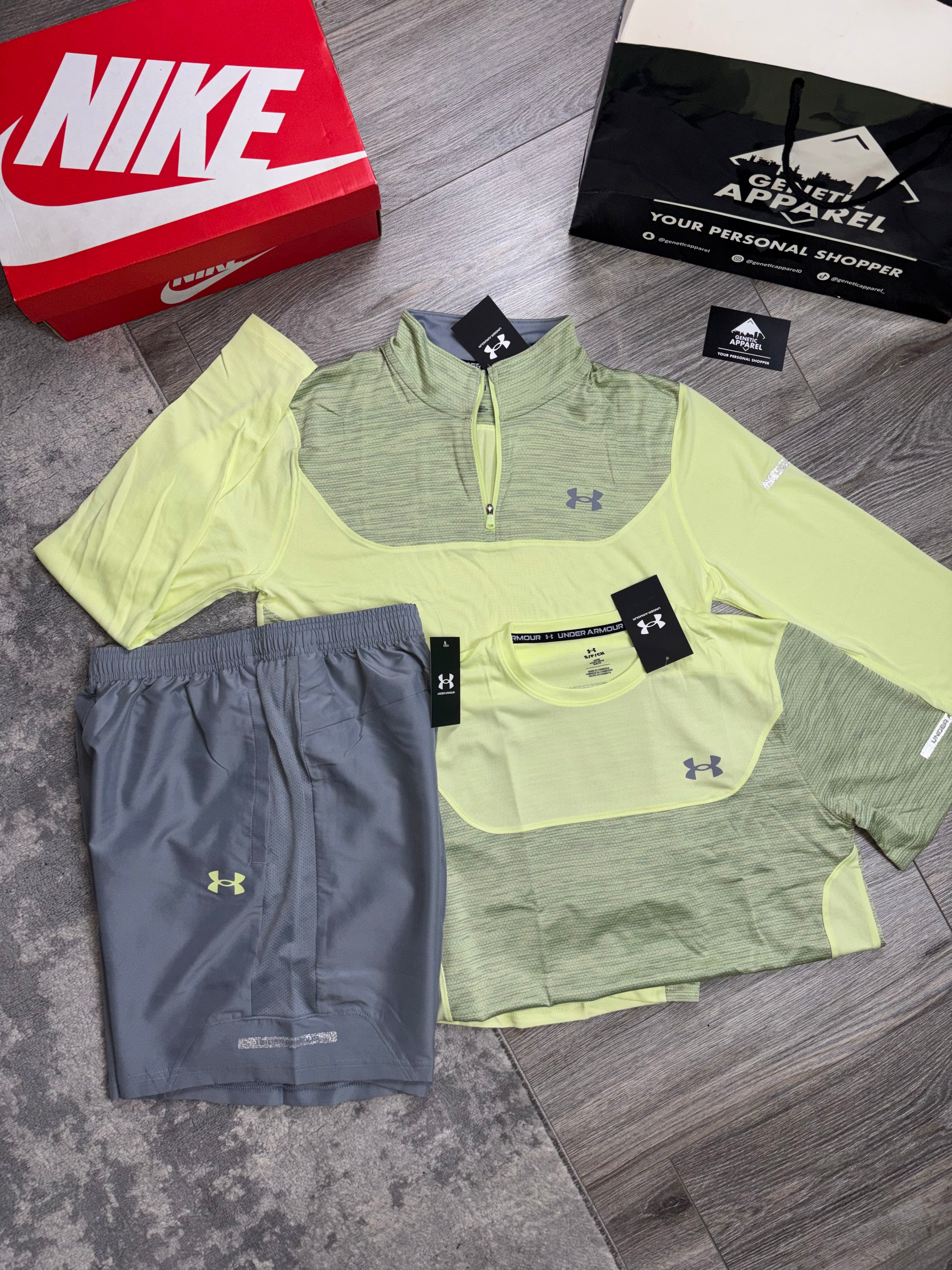 Under Armour 1/4 Zip Triset - ‘Neon/Grey’