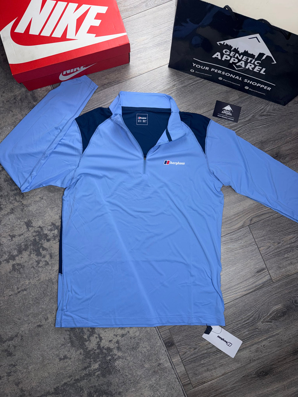 Berghaus 1/4 Zip Triset - ‘Baby Blue / Navy’