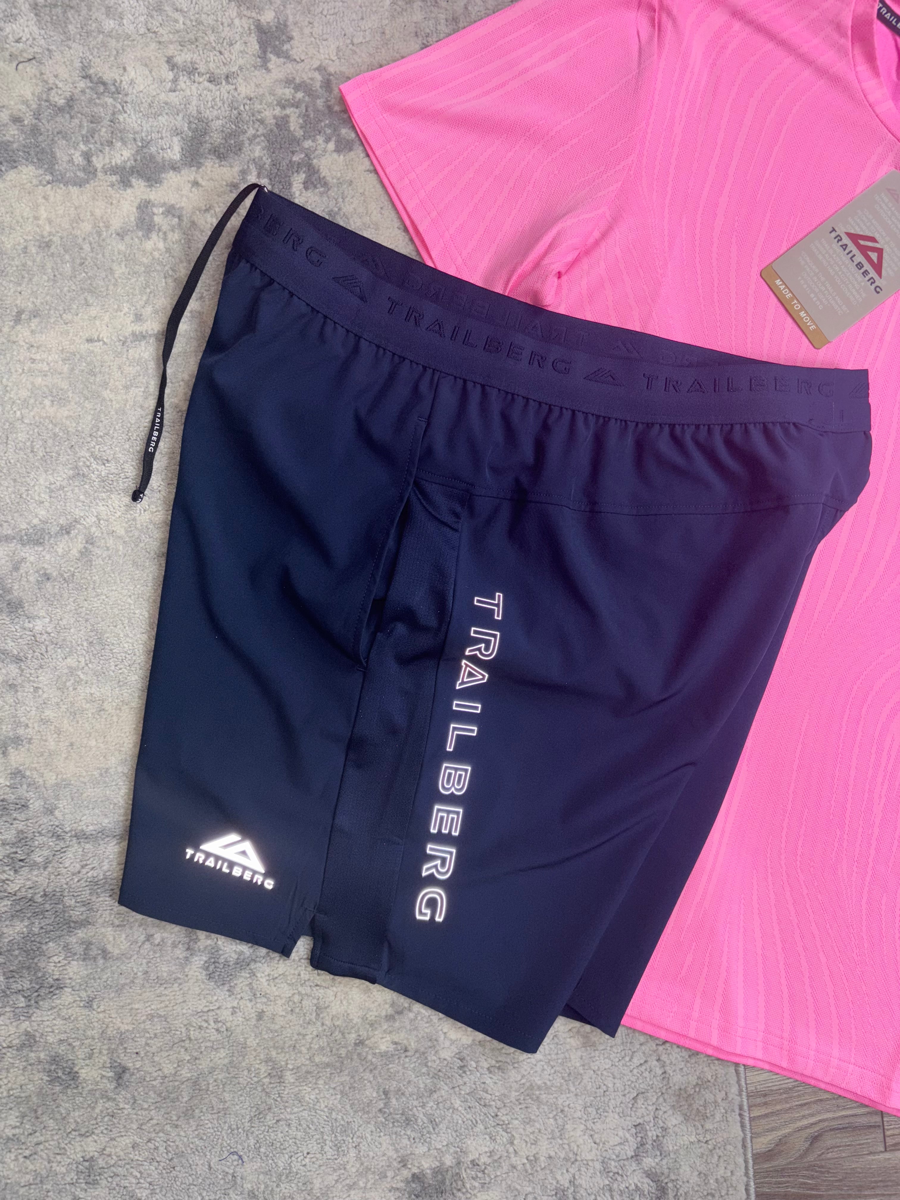 Trailberg Vertex T-Shirt / Short Set - ‘Pink/Navy’