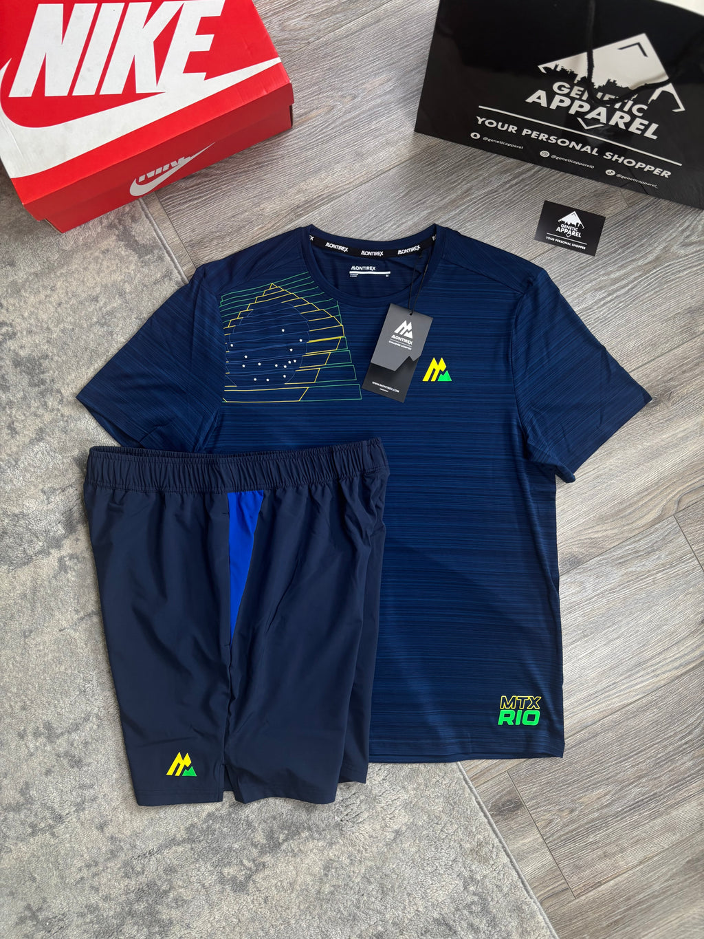 Montirex De Janeiro T-Shirt / Short Set - ‘Navy/Blue’