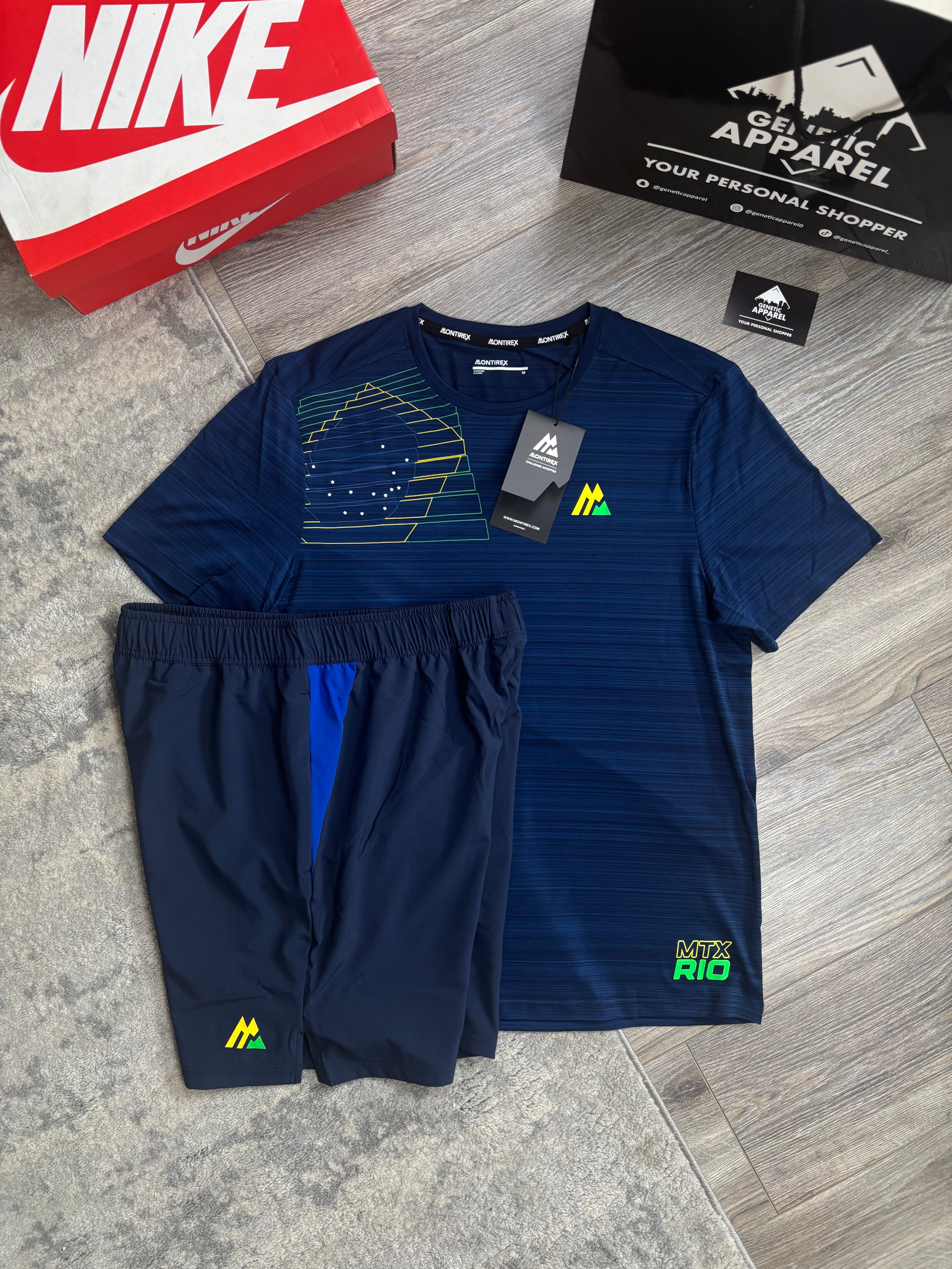 Montirex De Janeiro T-Shirt / Short Set - ‘Navy/Blue’
