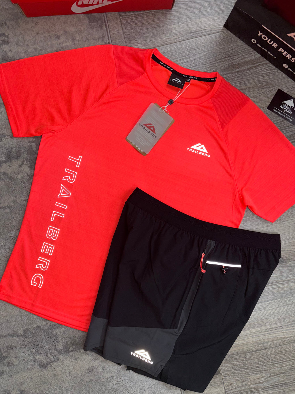 Trailberg Vertigo T-Shirt / Short Set - ‘Black/Red’
