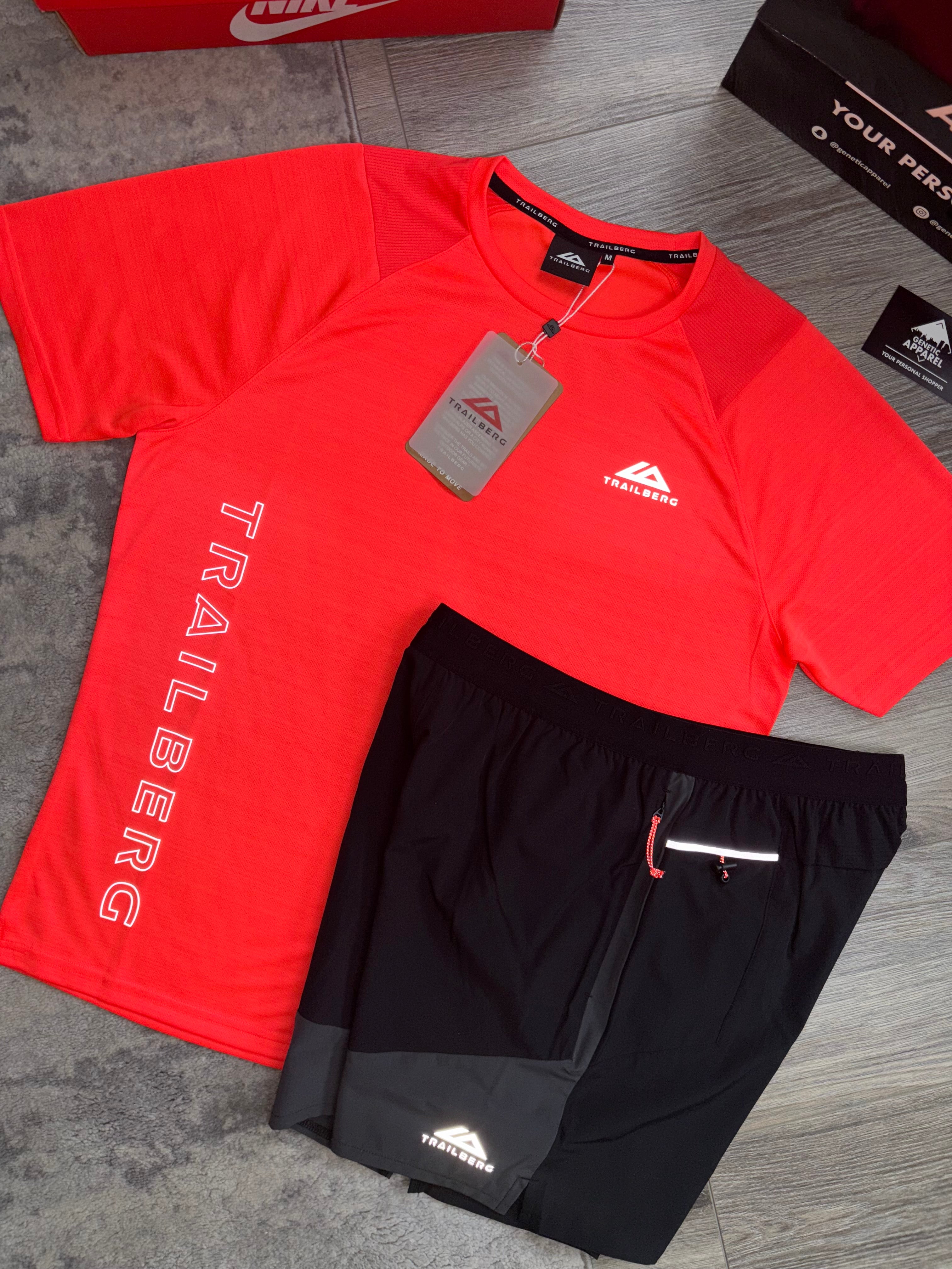 Trailberg Vertigo T-Shirt / Short Set - ‘Black/Red’