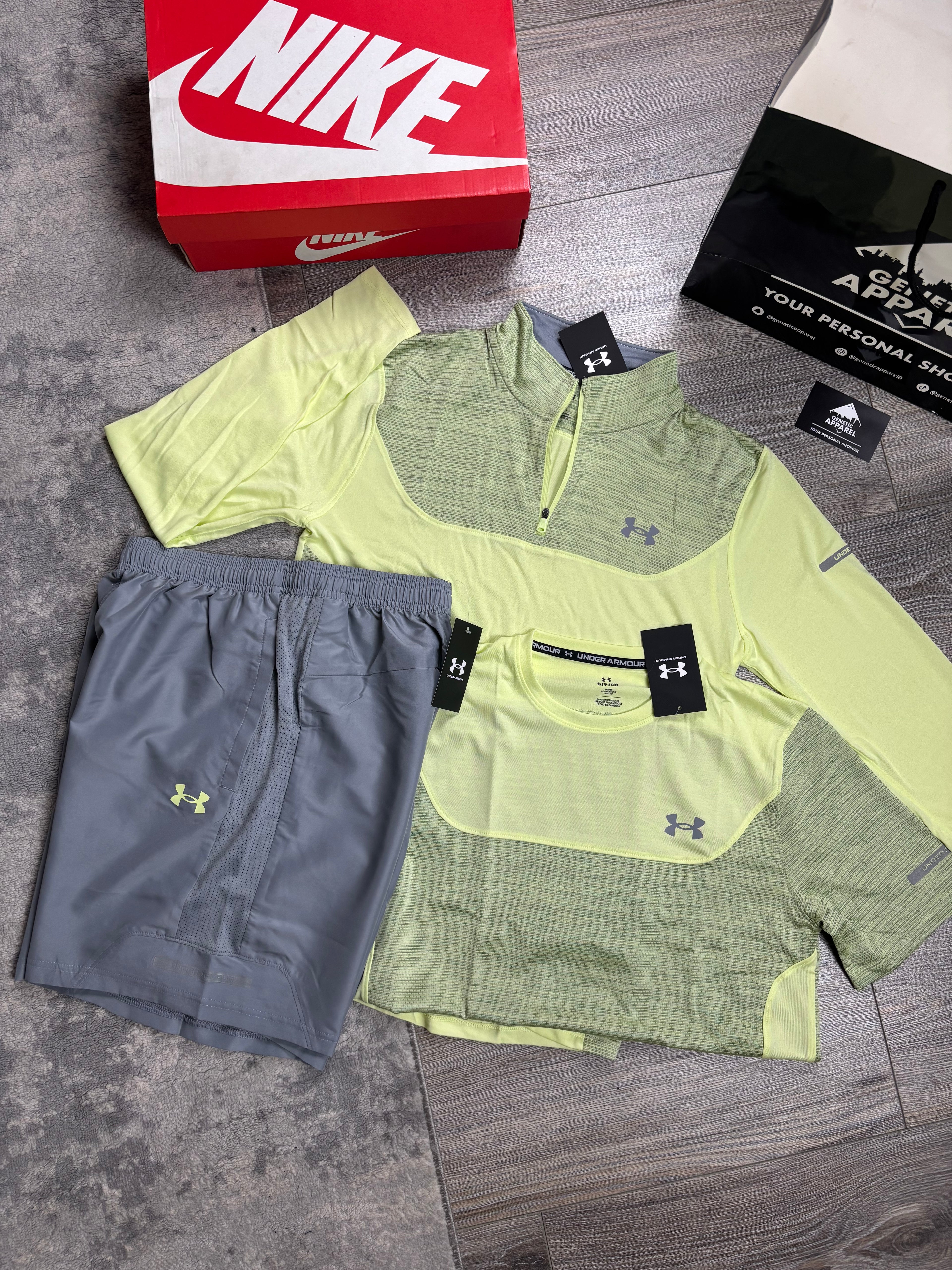 Under Armour 1/4 Zip Triset - ‘Neon/Grey’