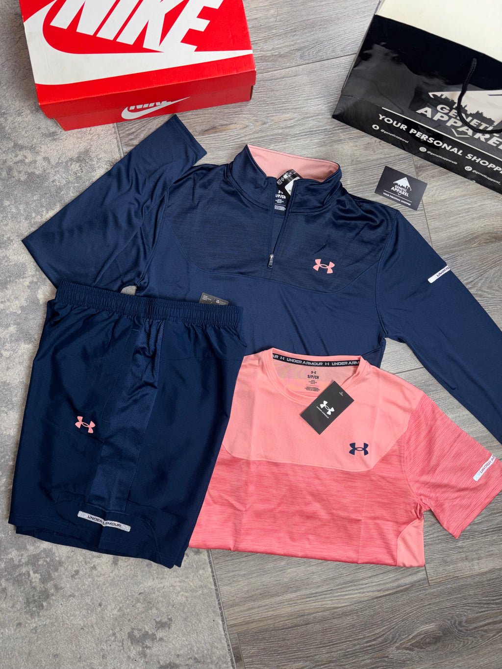 Under Armour 1/4 Zip Triset - ‘Navy/Coral’