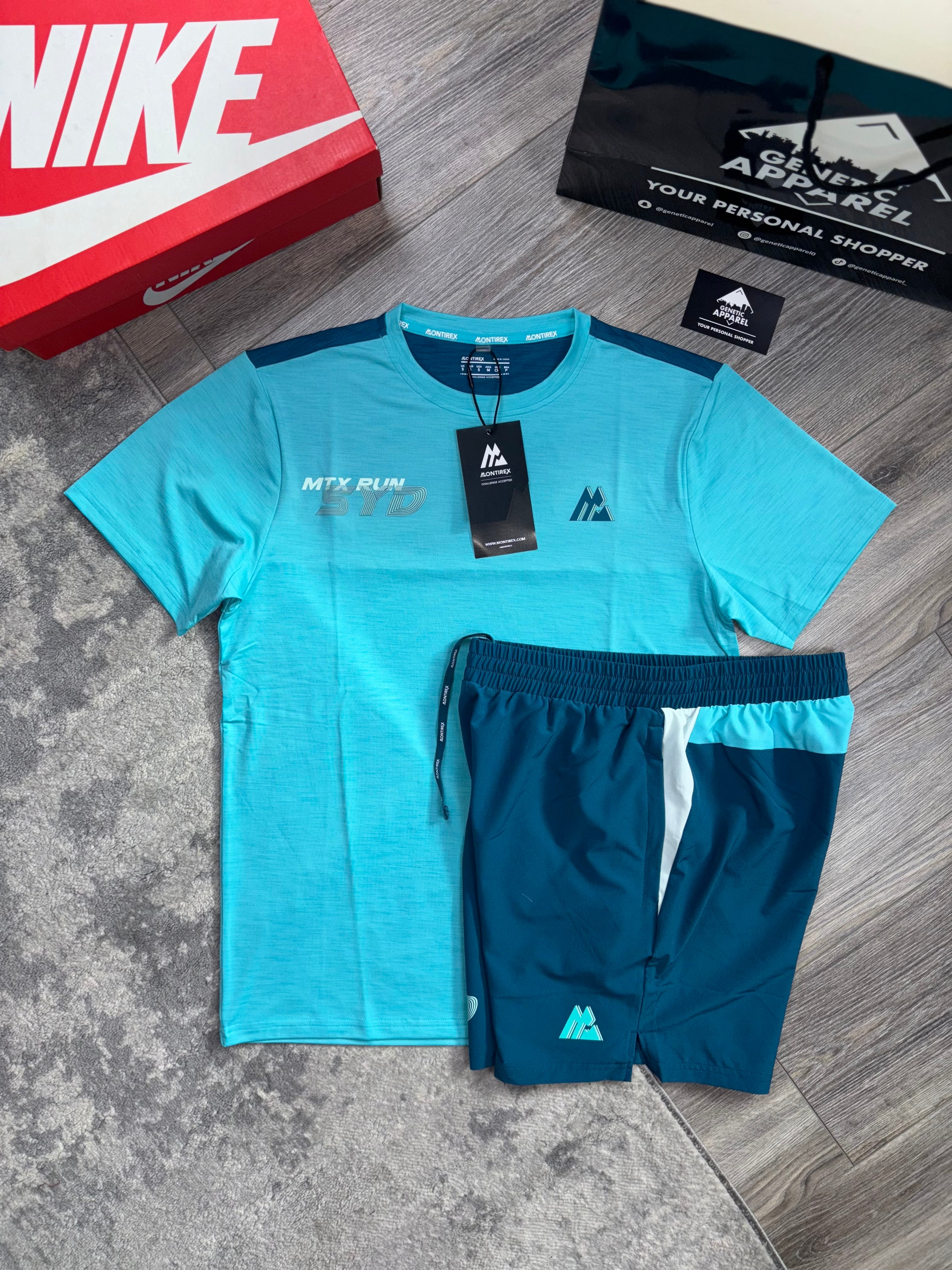 Montirex AUS T-Shirt / Short Set - ‘Aqua’