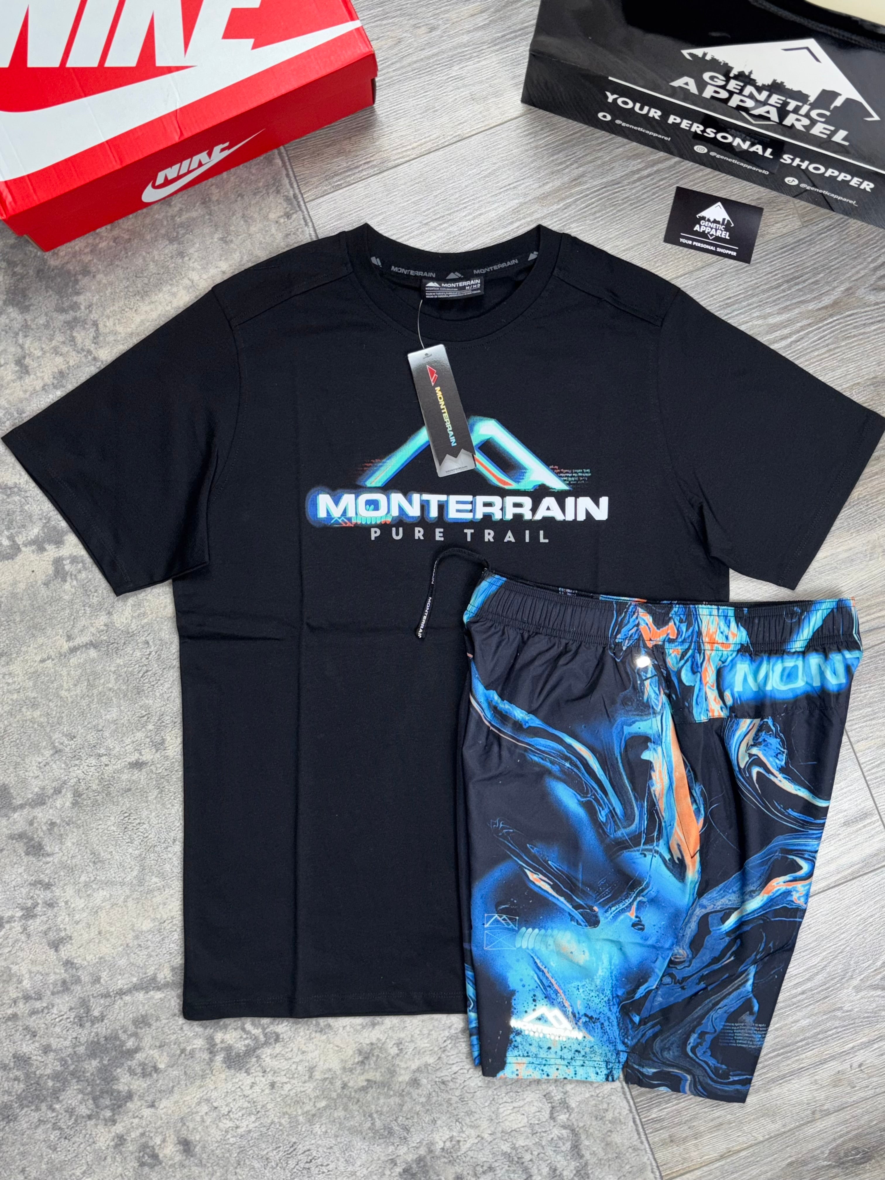 Monterrain Galaxy T-Shirt / Short Set - ‘Navy/Black’