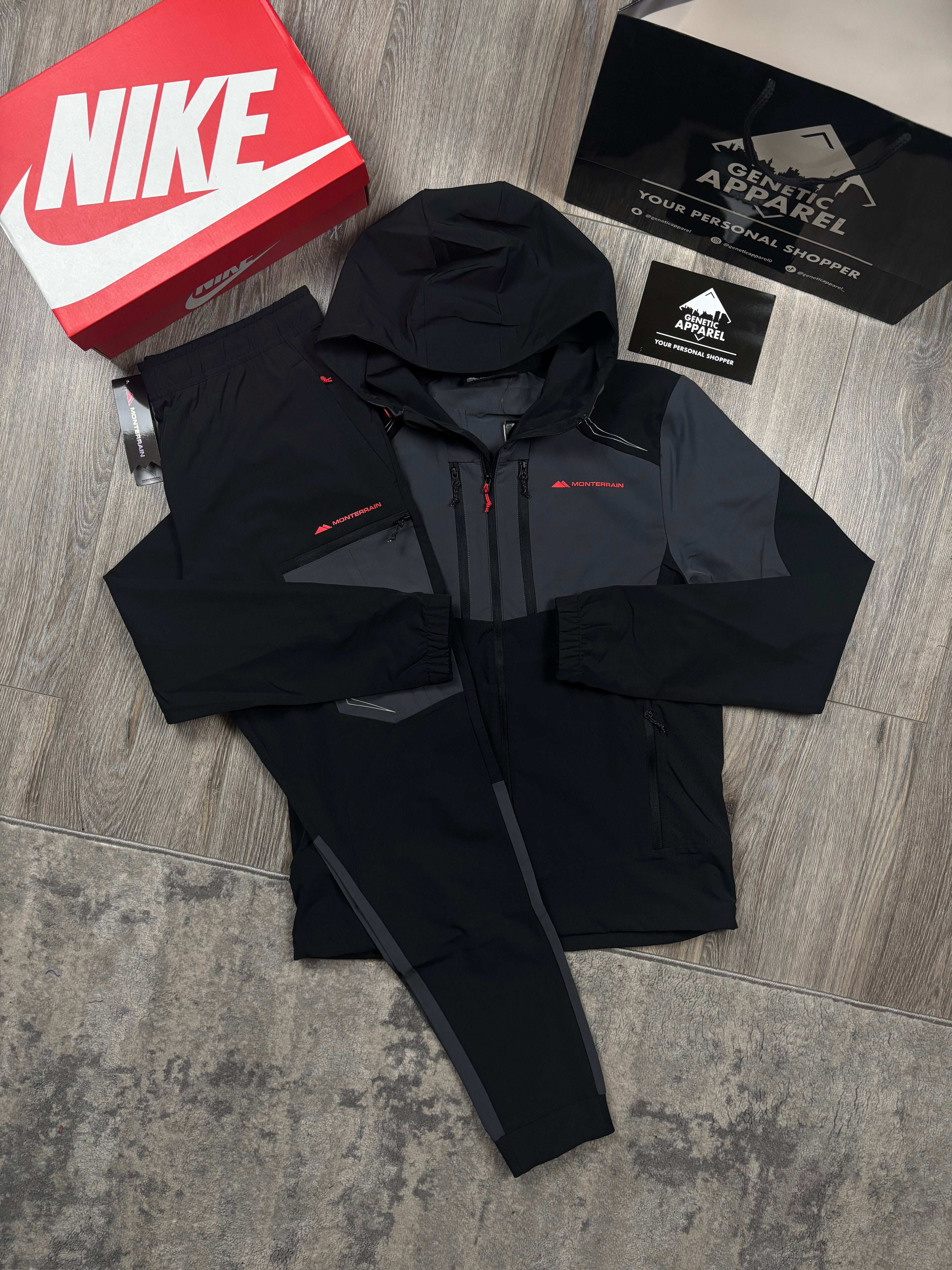 Monterrain Orbit Tracksuit - ‘Black/Red’