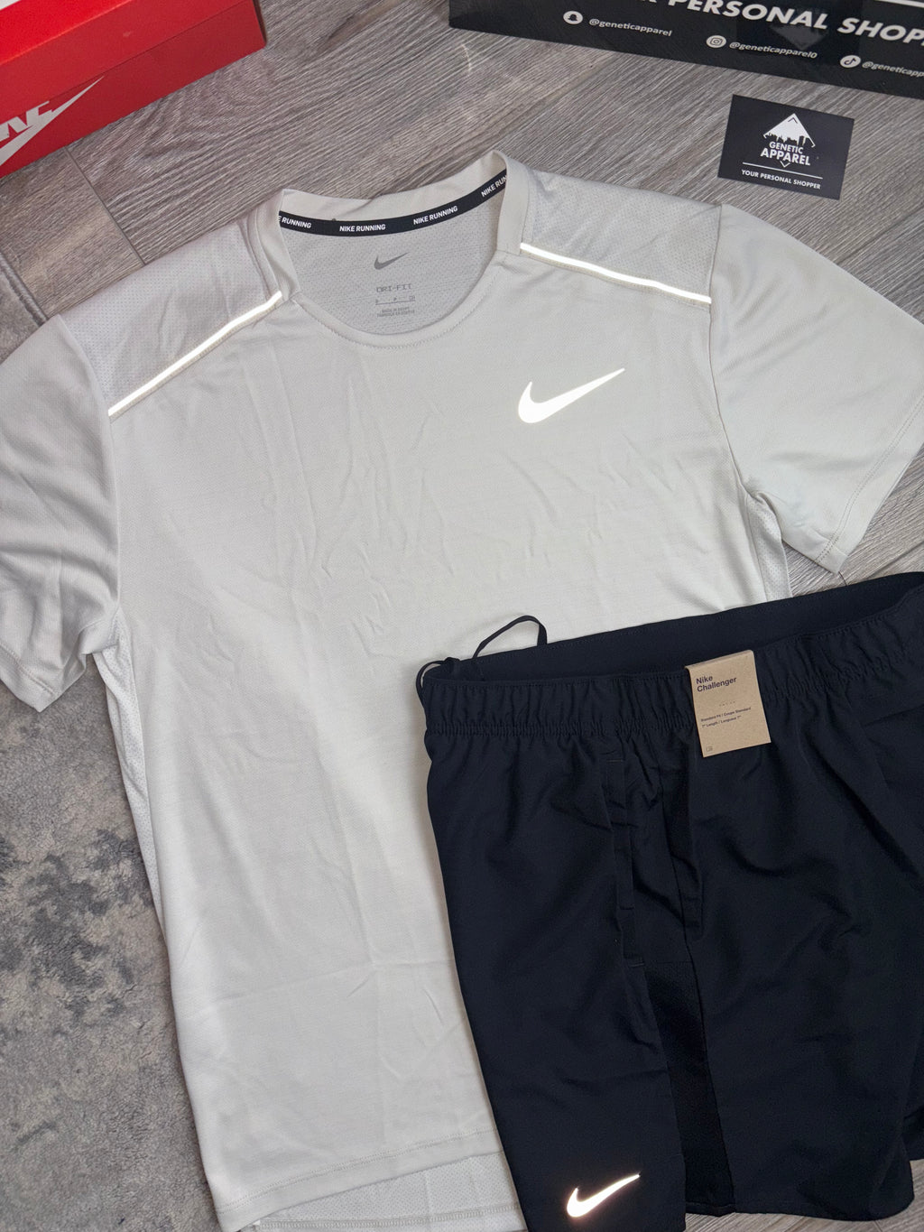 Nike Miler 1.0 T-Shirt / Short Set - ‘Cream/Black’