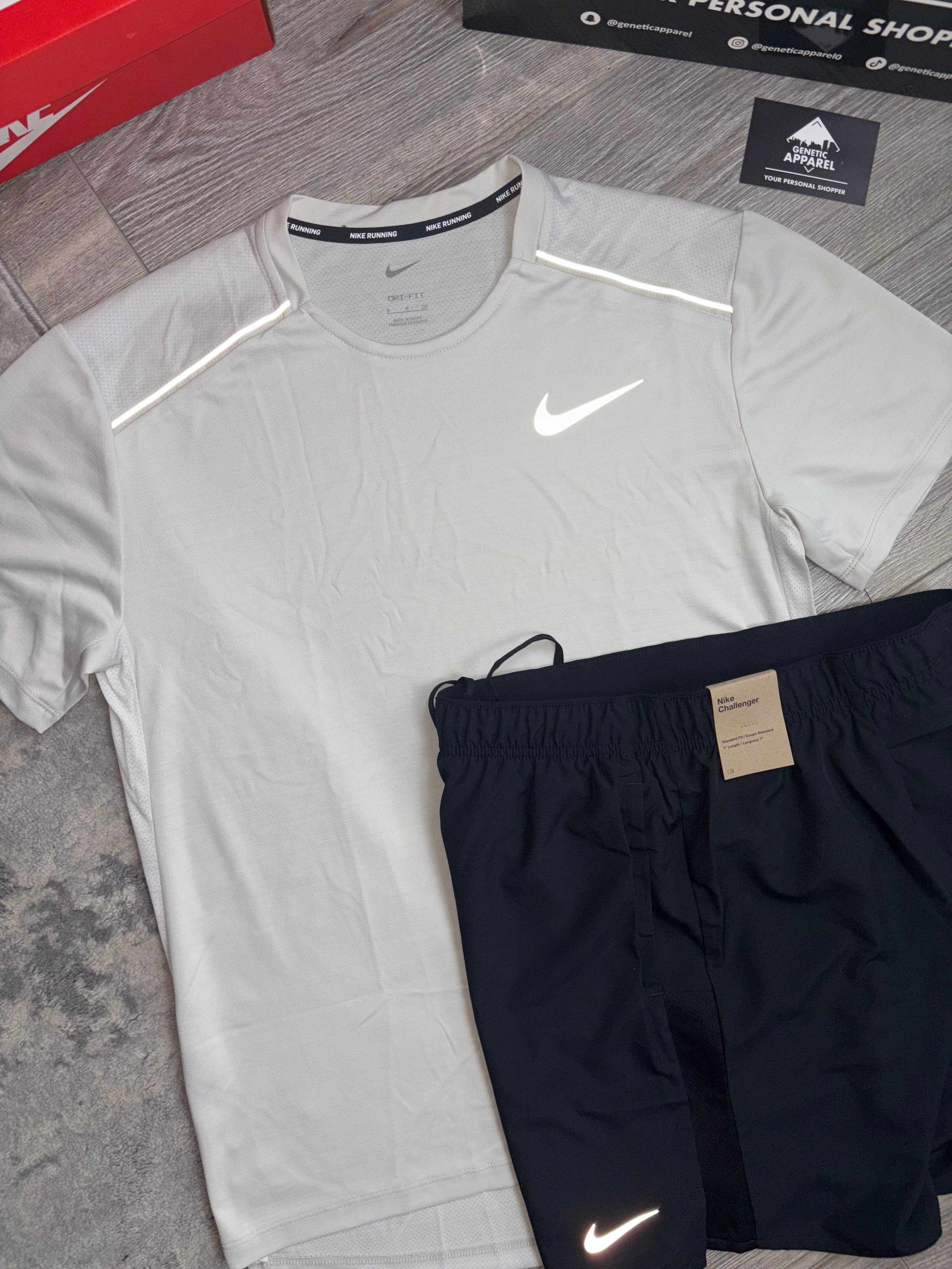 Nike Miler 1.0 T-Shirt / Short Set - ‘Cream/Black’