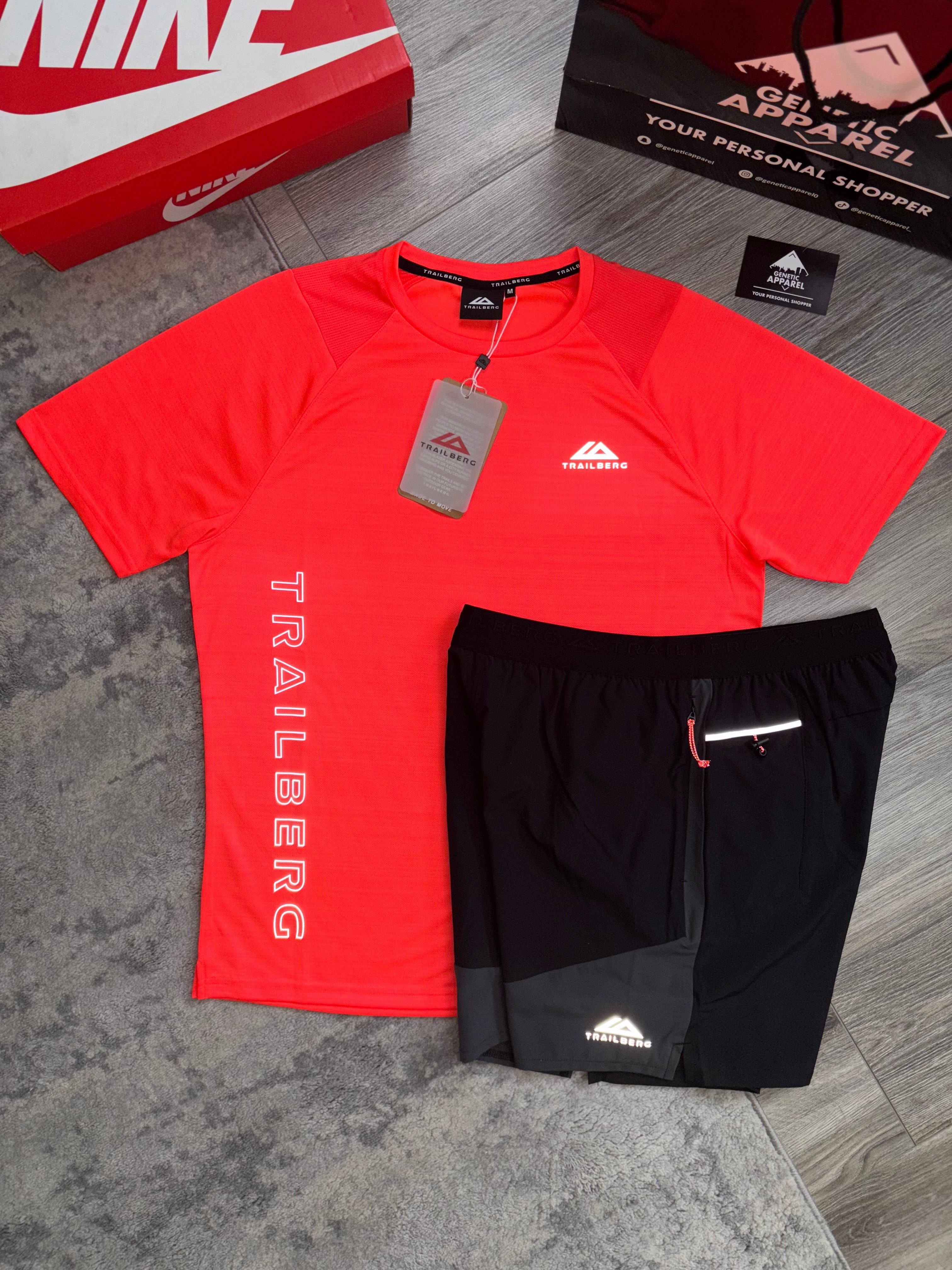 Trailberg Vertigo T-Shirt / Short Set - ‘Black/Red’
