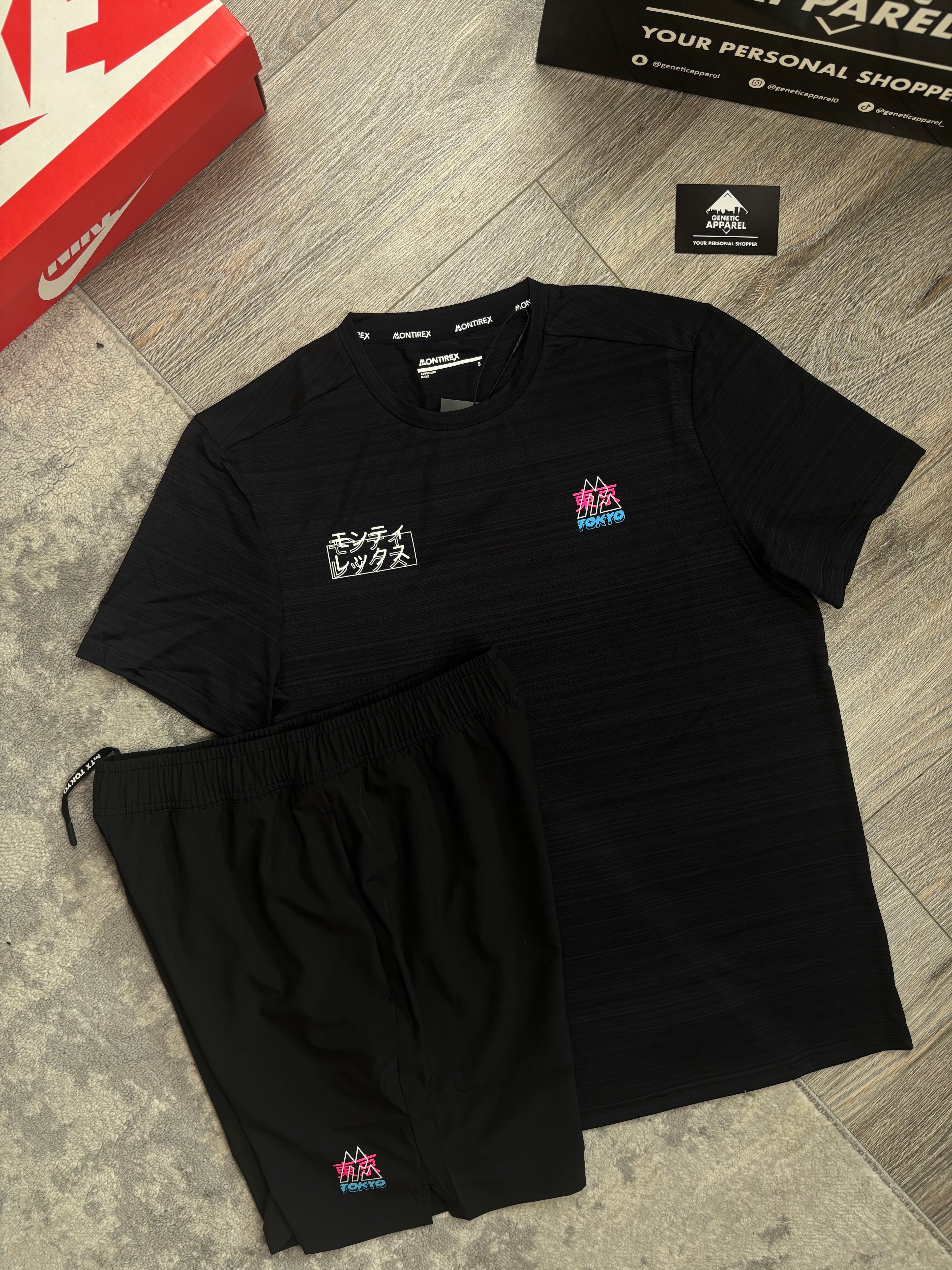 Montirex Jap Exclusive T-Shirt / Short Set - ‘Black/Pink’
