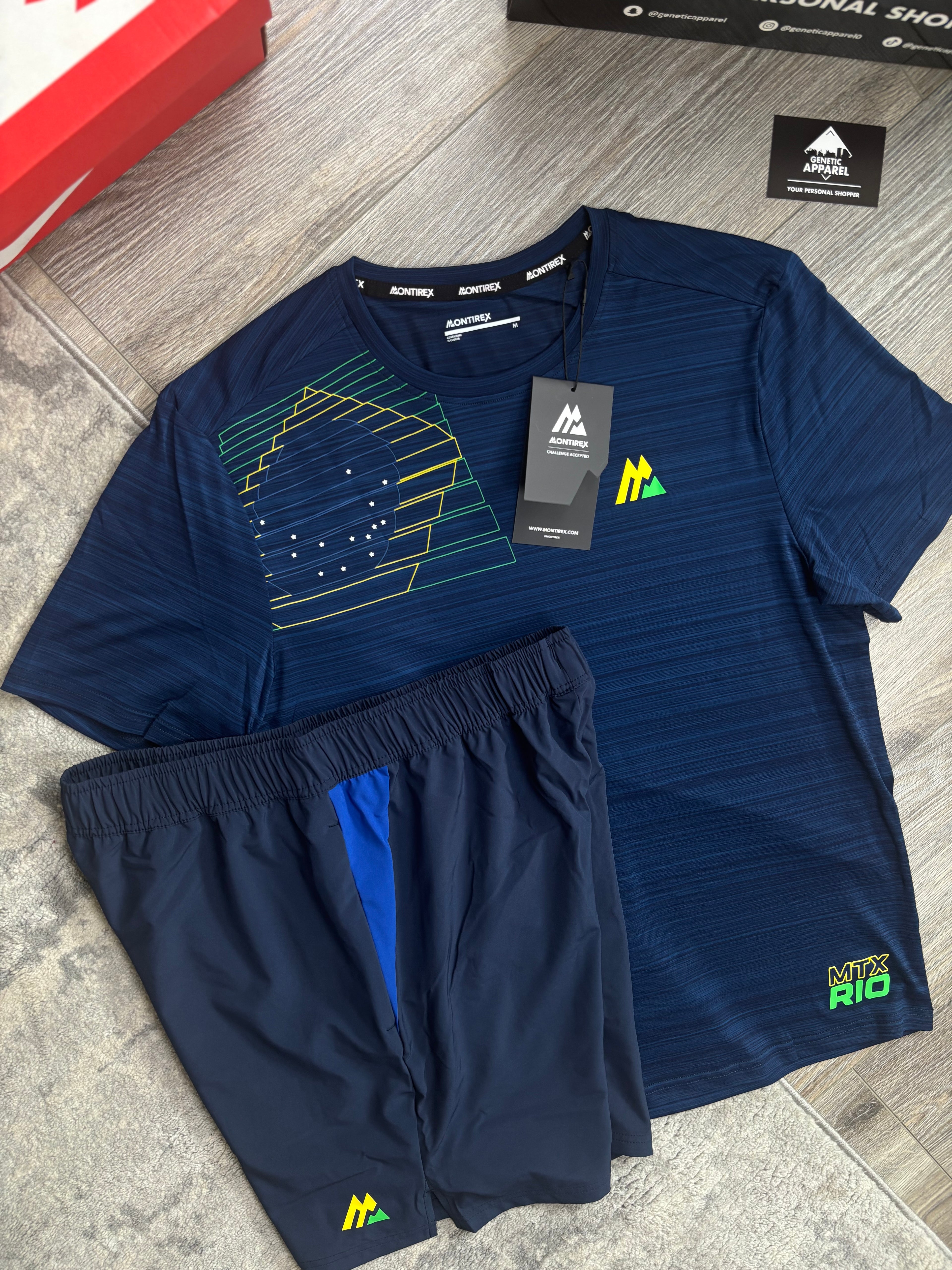 Montirex De Janeiro T-Shirt / Short Set - ‘Navy/Blue’
