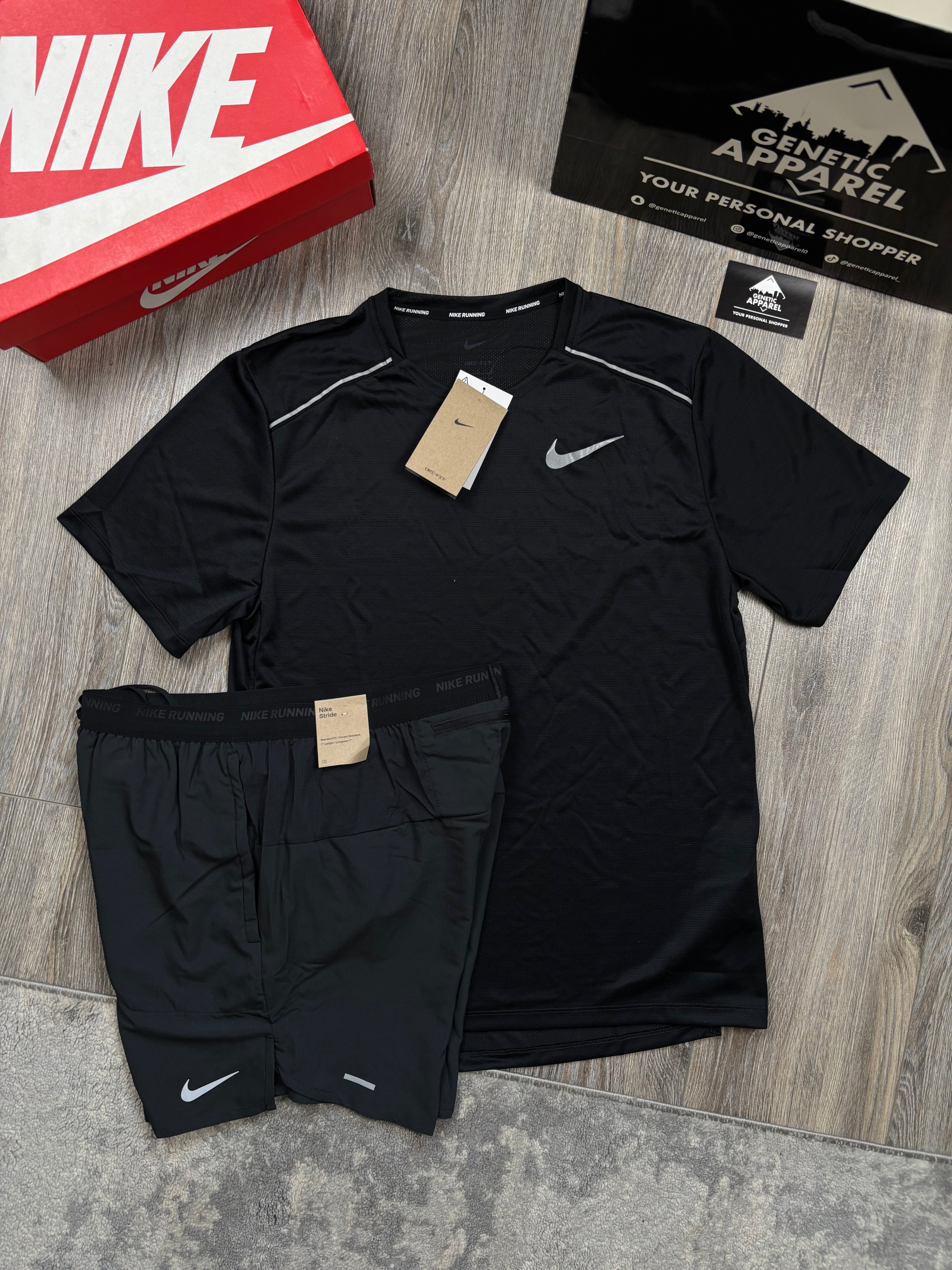 Nike Miler 1.0 T-Shirt / Short Set - ‘Black’