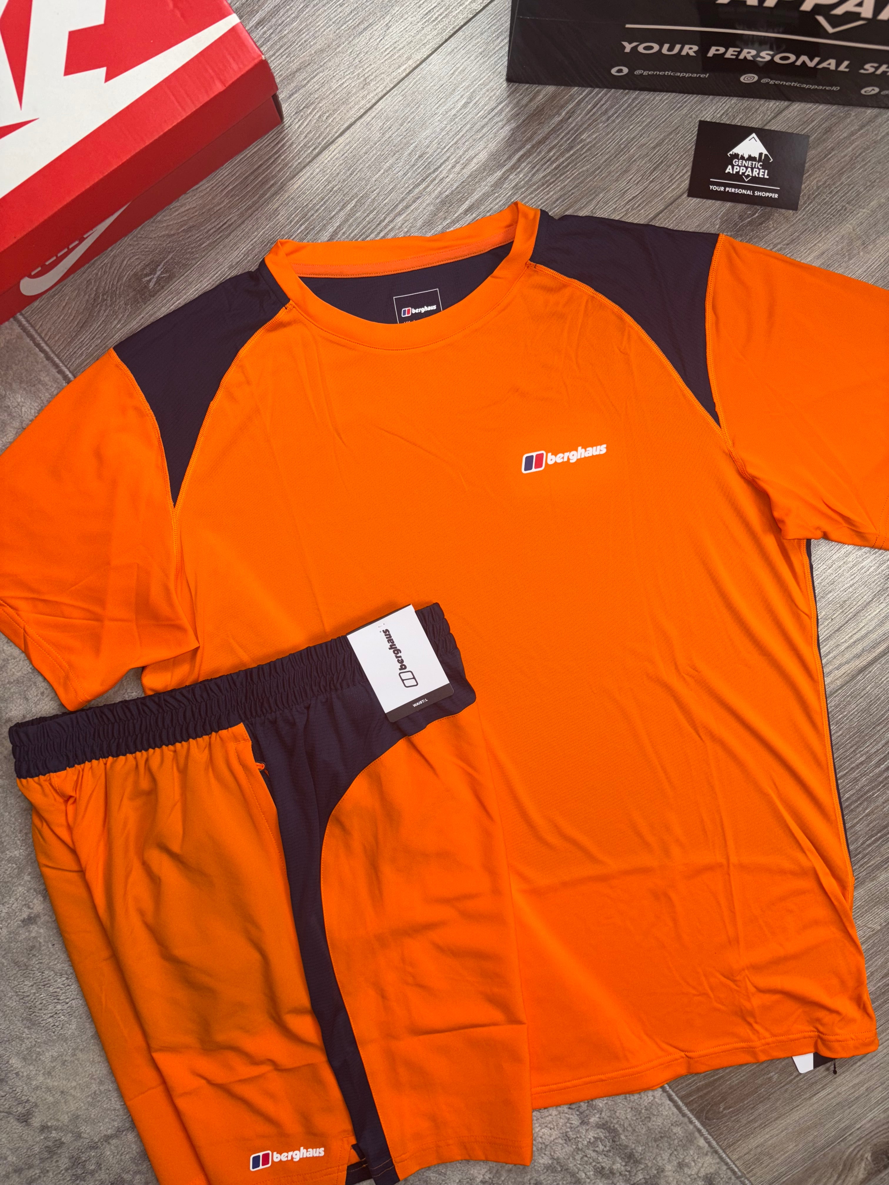 Berghaus Hybrid T-Shirt / Short Set - ‘Orange/Navy’