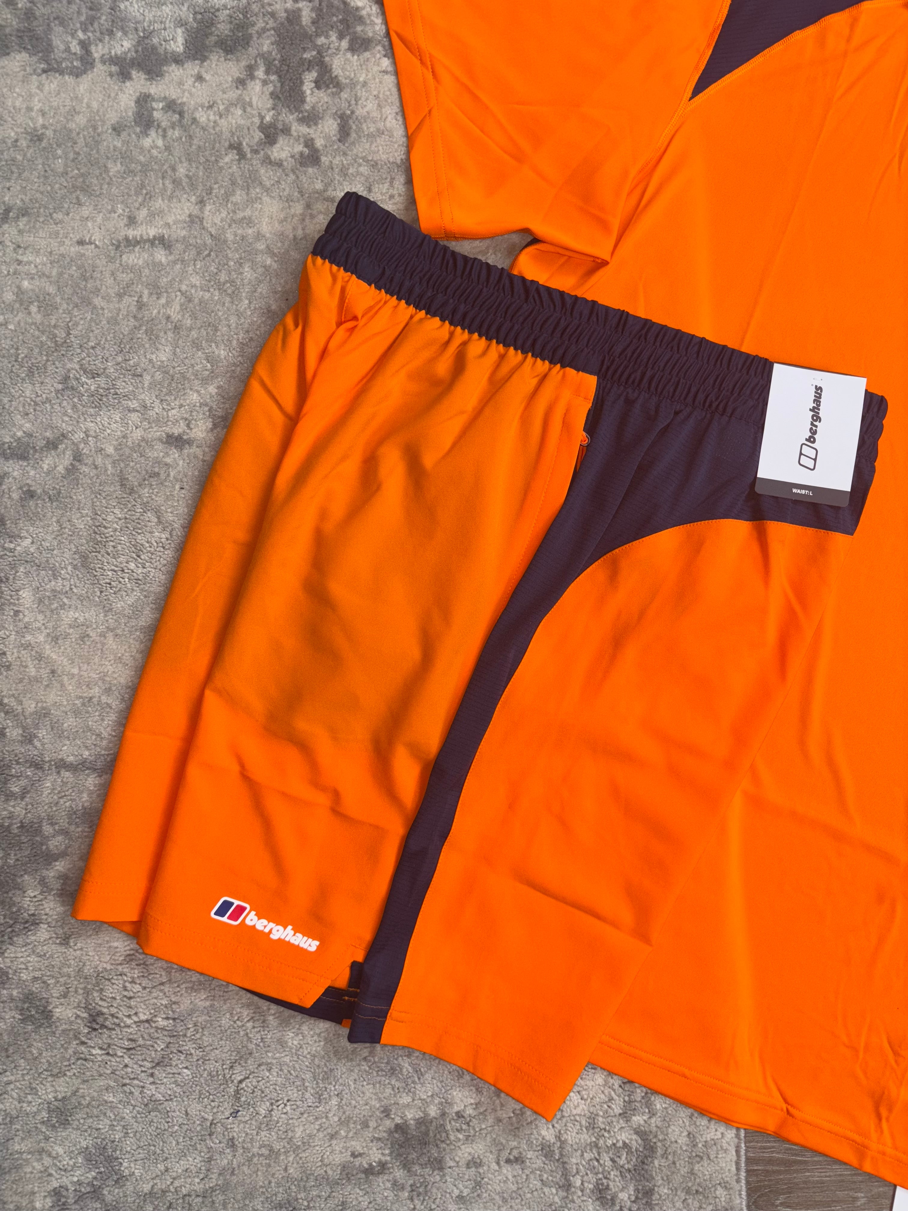 Berghaus Hybrid T-Shirt / Short Set - ‘Orange/Navy’