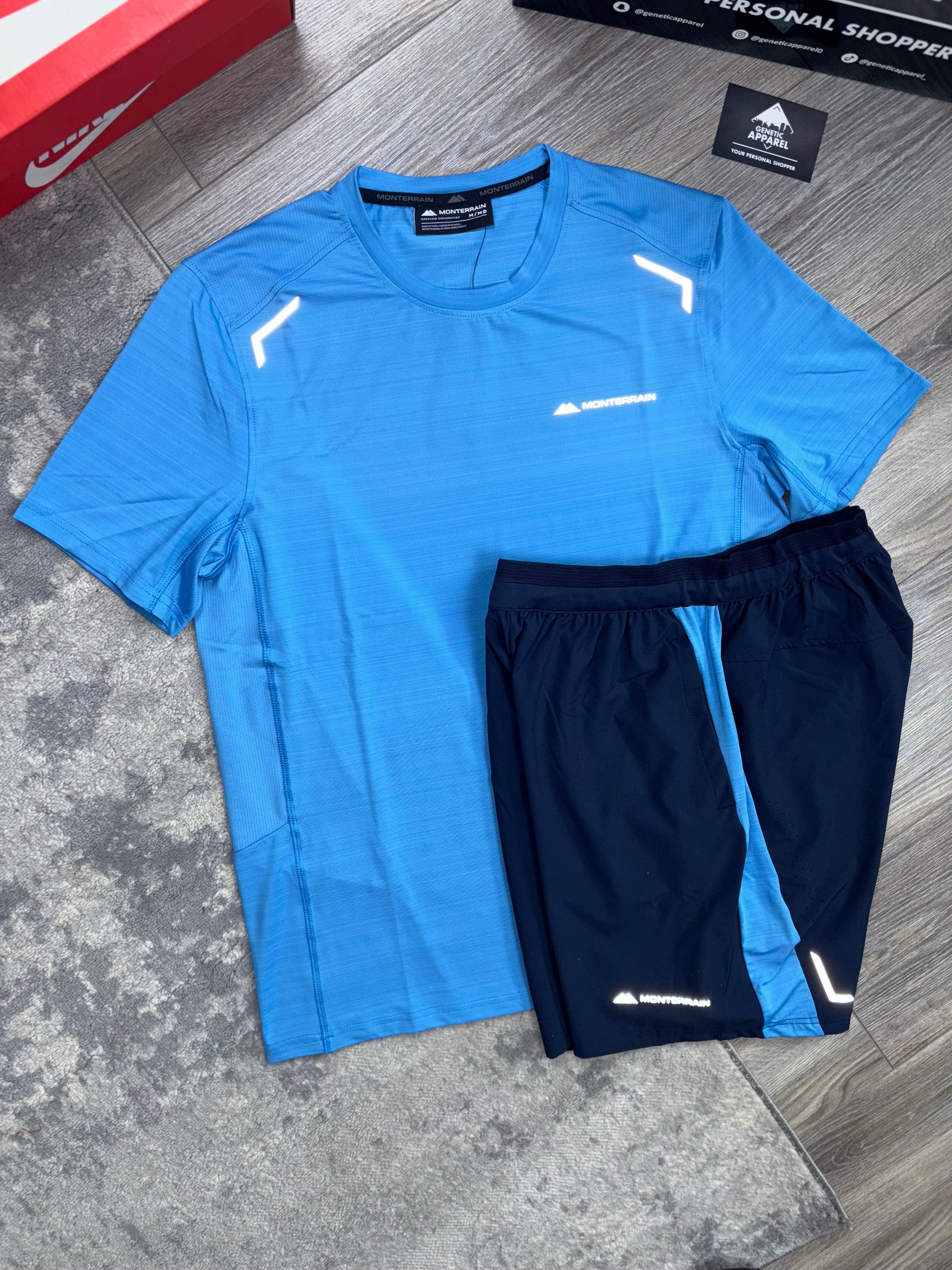 Monterrain Lyder T-Shirt / Short Set - ‘Navy/Blue’