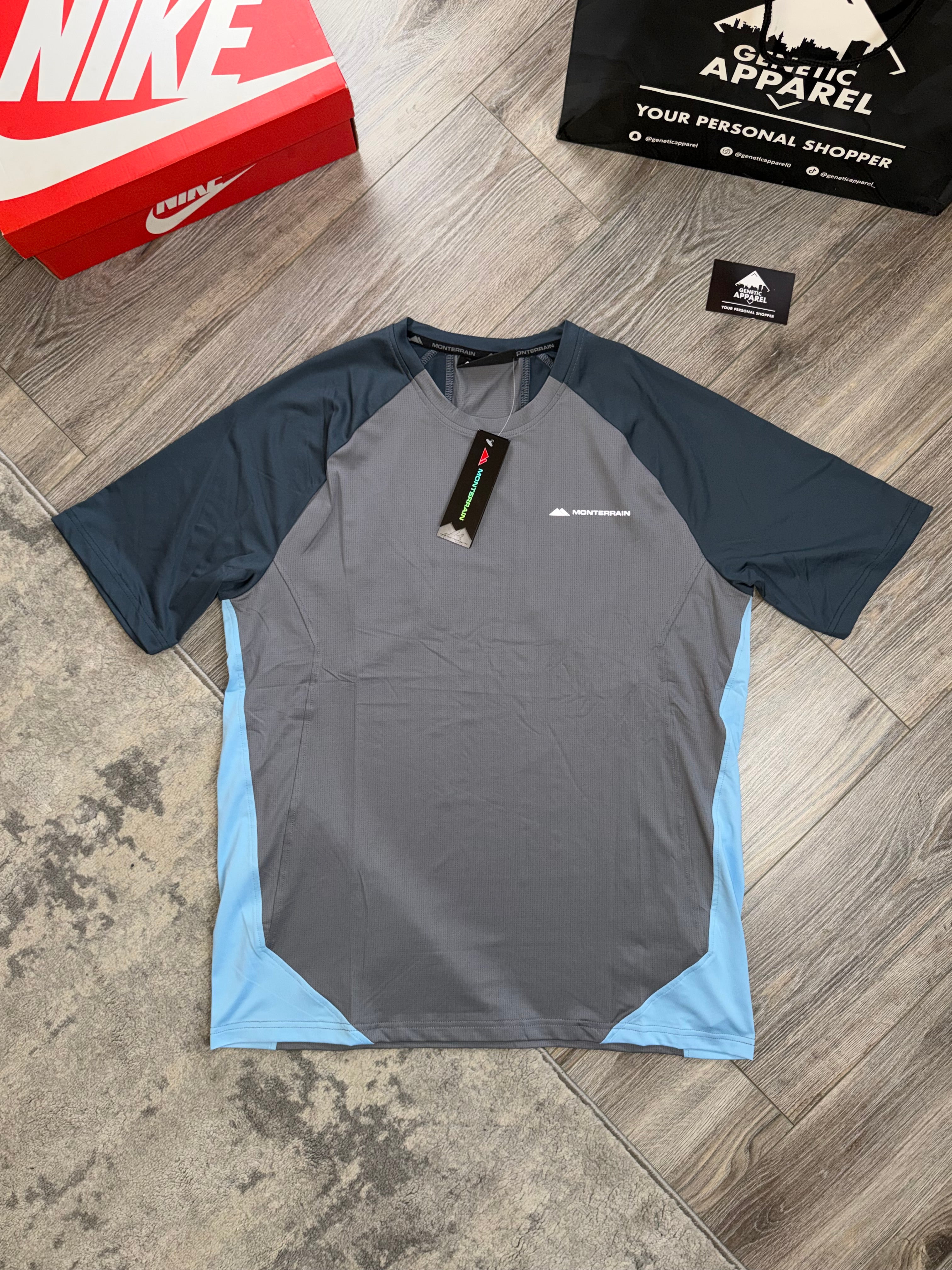 Monterrain Woven Triset Tracksuit - ‘Grey / Baby Blue’