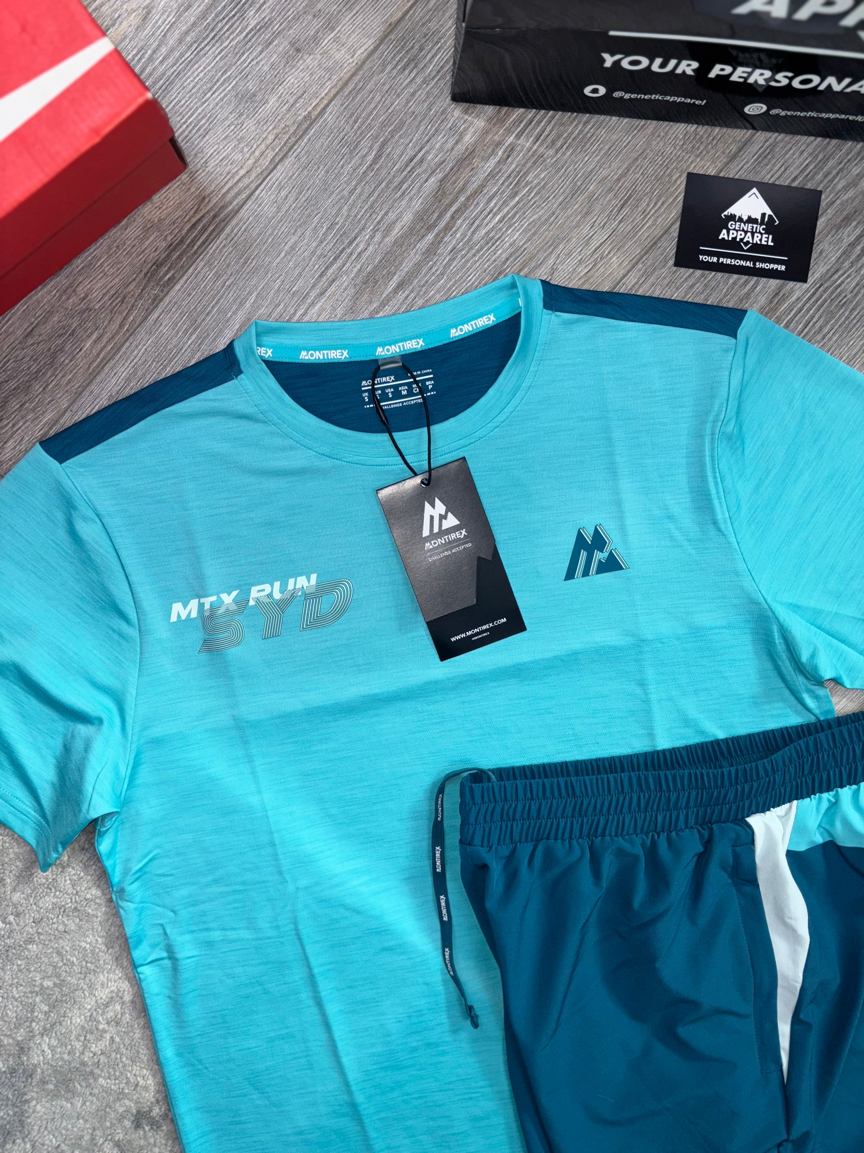 Montirex AUS T-Shirt / Short Set - ‘Aqua’