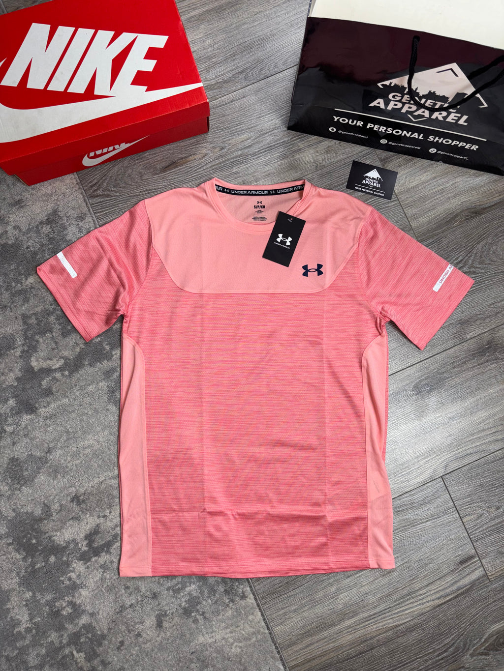 Under Armour T-Shirt / Short Set - ‘Navy/Coral’