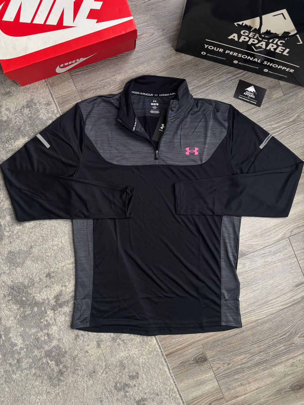 Under Armour Triset 1/4 Zip Set - ‘Black/Pink’
