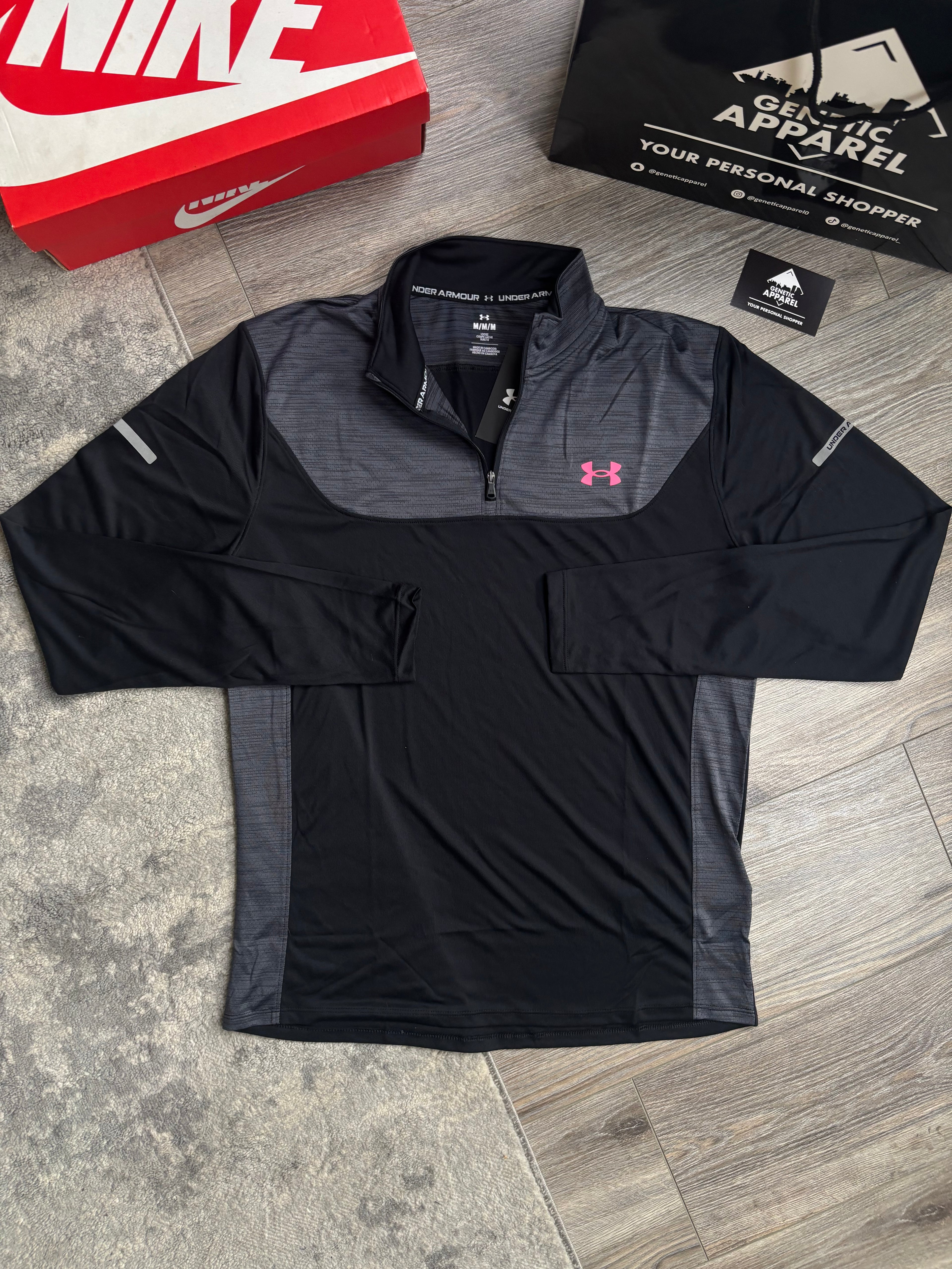 Under Armour Triset 1/4 Zip Set - ‘Black/Pink’