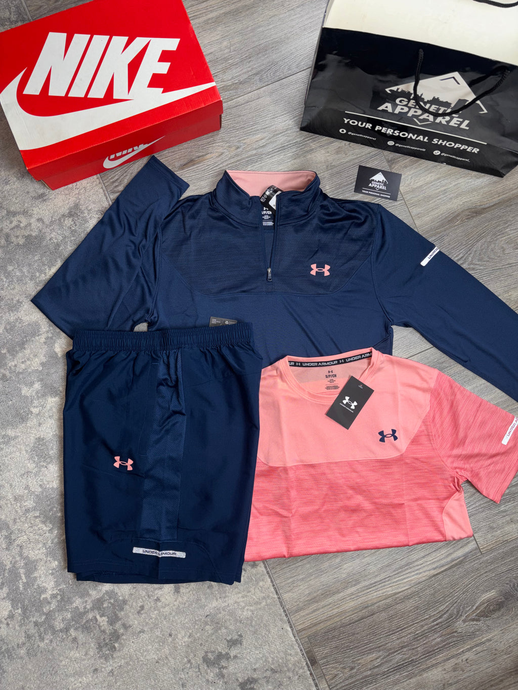 Under Armour 1/4 Zip Triset - ‘Navy/Coral’