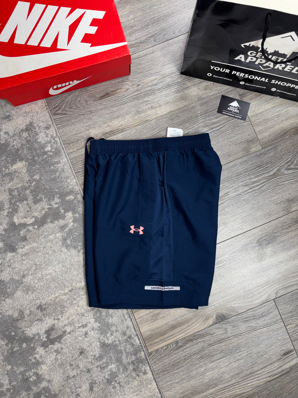 Under Armour T-Shirt / Short Set - ‘Navy/Coral’