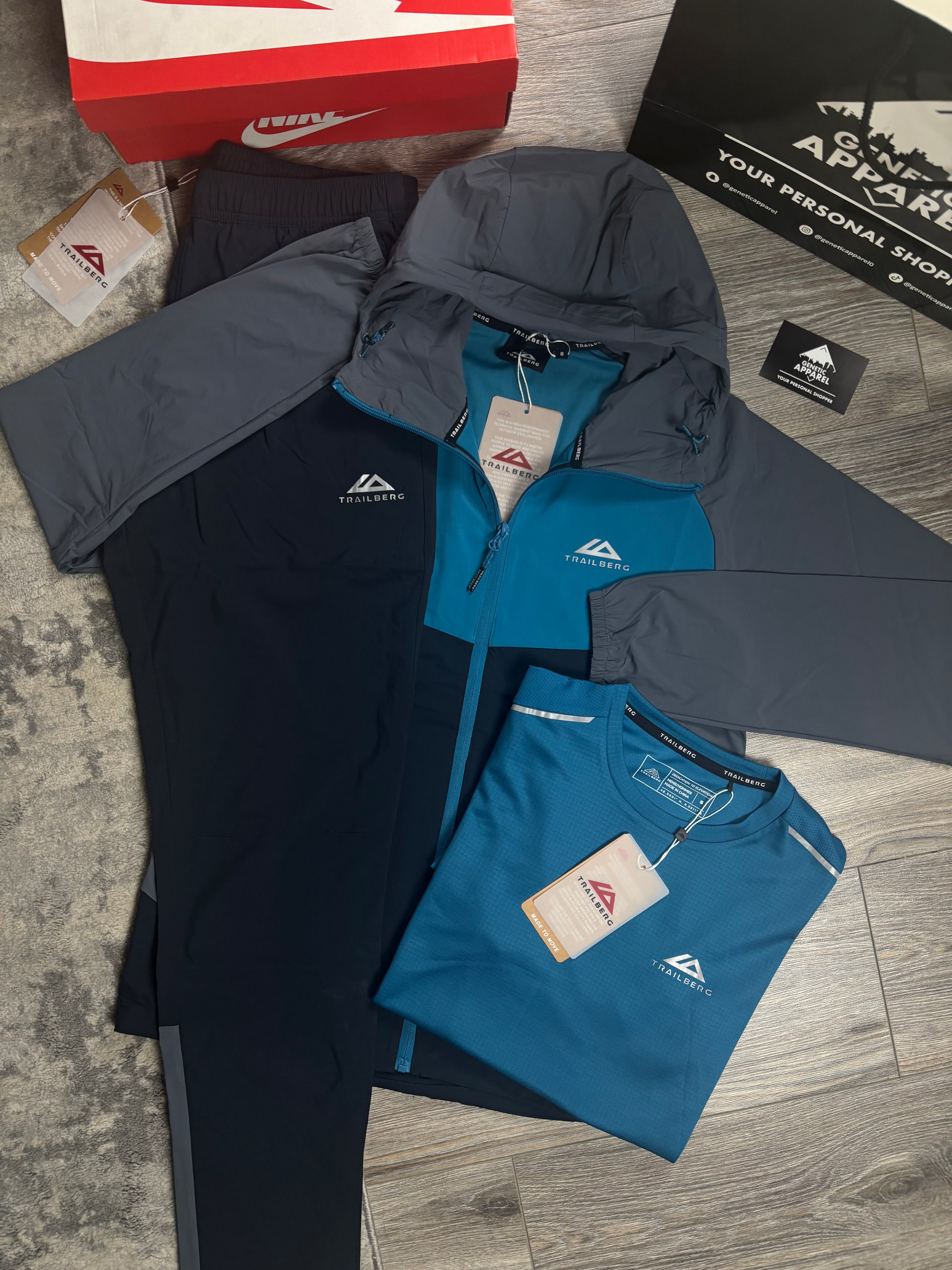 Trailberg Tech Triset Tracksuit - ‘Blue/Navy/Grey’