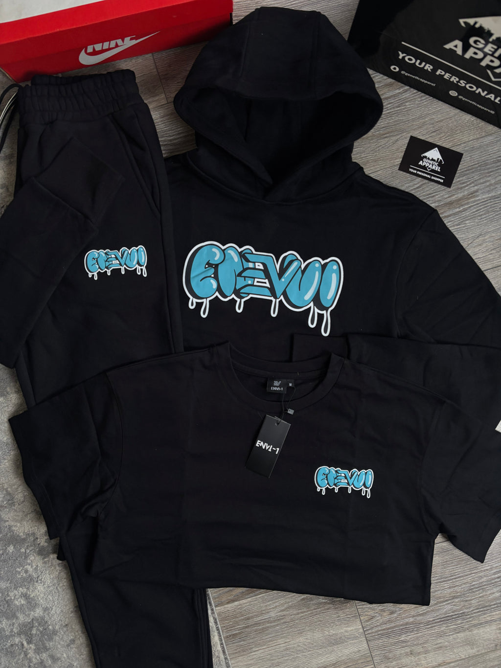 Envi1 Graffiti Triset Tracksuit - ‘Black/Blue’