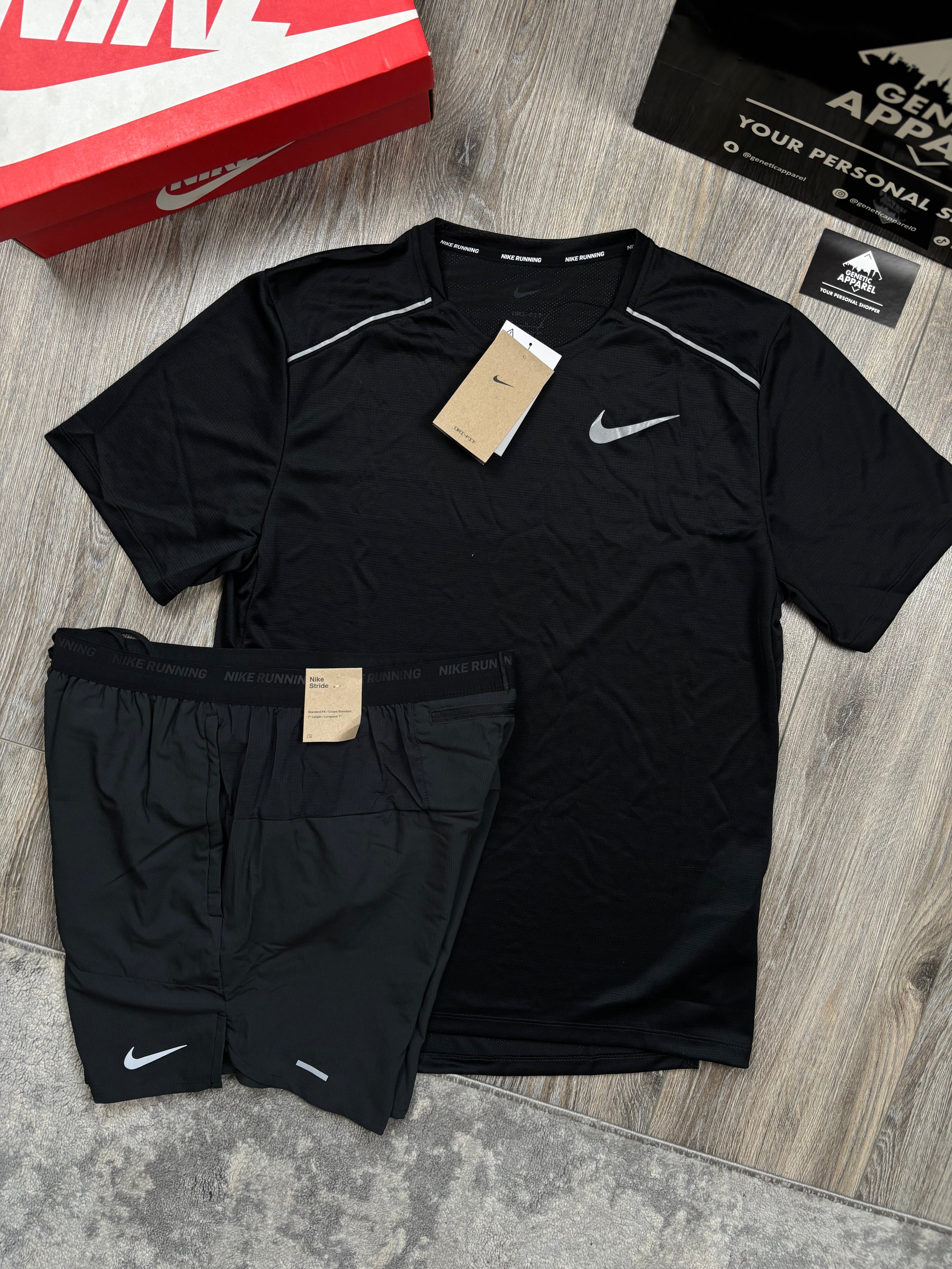 Nike Miler 1.0 T-Shirt / Short Set - ‘Black’